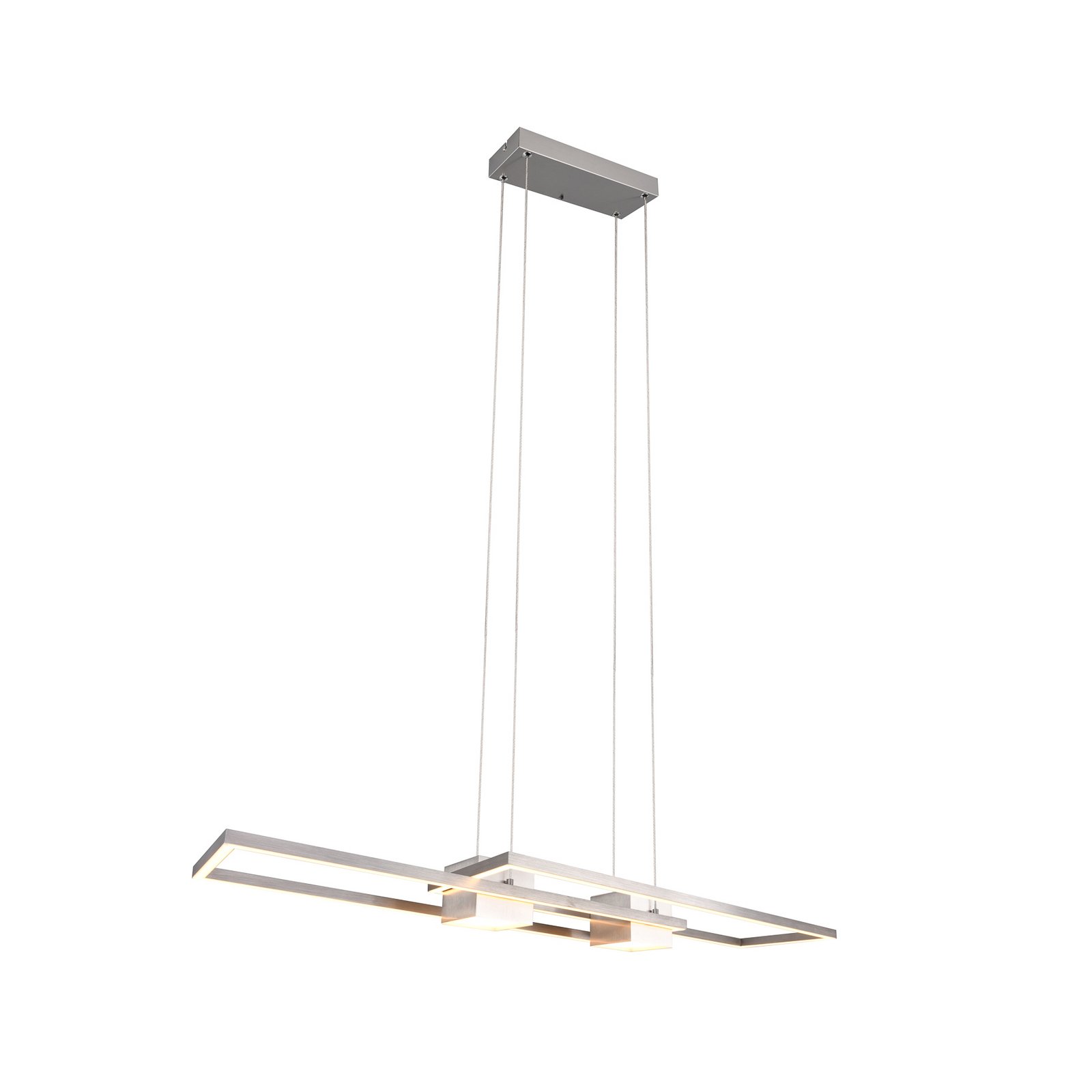 Lampada LED a sospensione Albany, nichel, 100 x 28 cm, alluminio, CCT