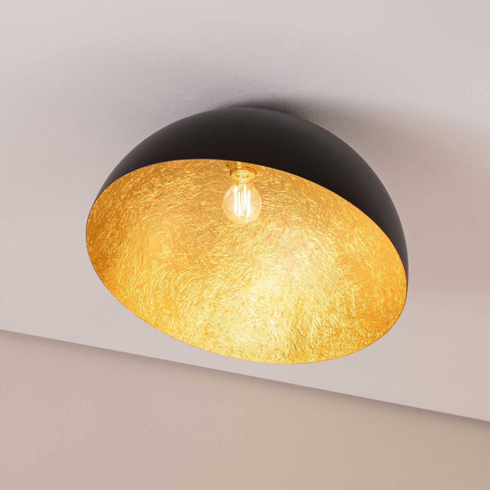 Plafoniera Sfera, Ø 50 cm, nero/oro