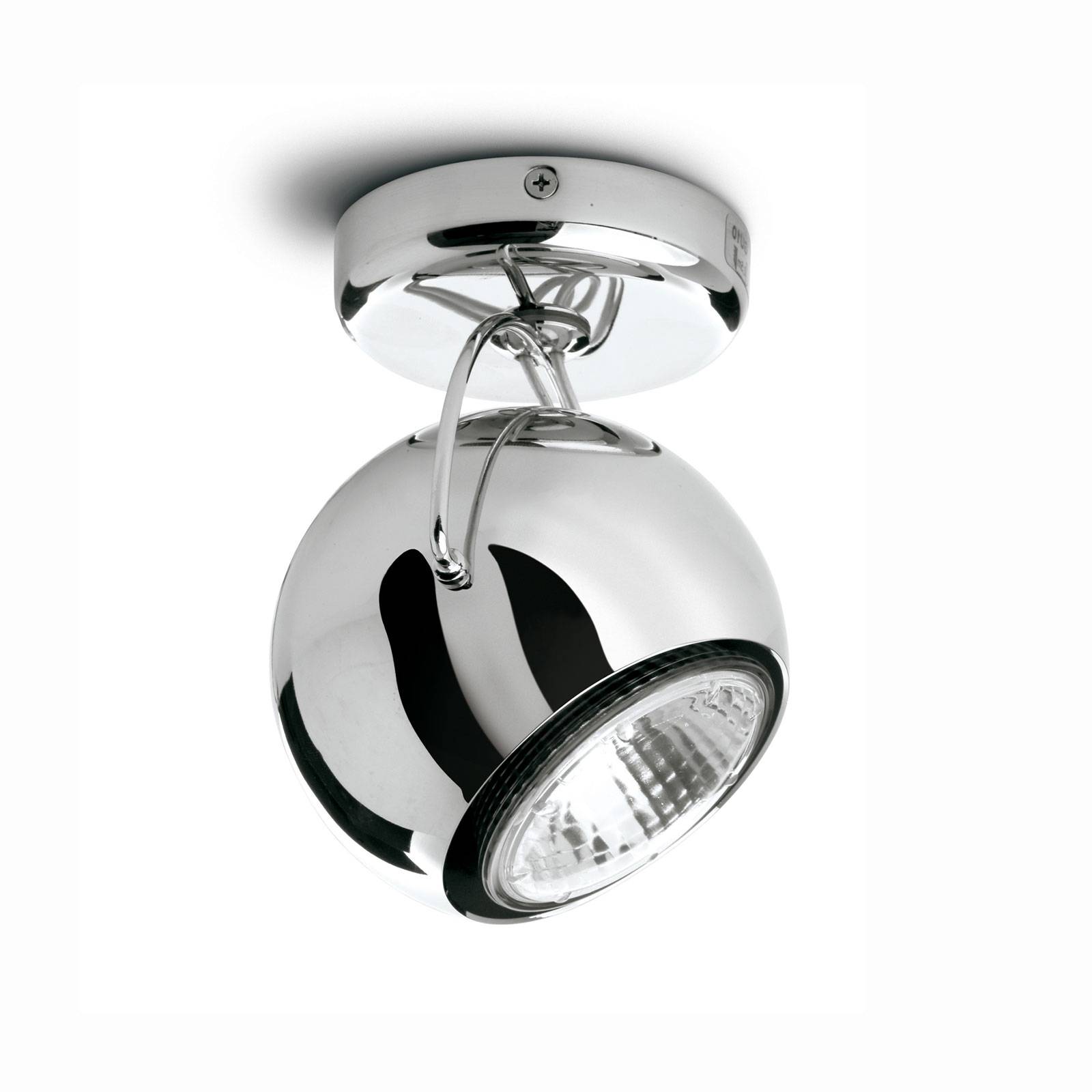 Fabbian Beluga Steel ceiling lamp direct 1-bulb, for Living / Dining Room, metal, GU10, 7 W, energy efficiency: A++, L: 11.6 cm, H: 12.3 cm
