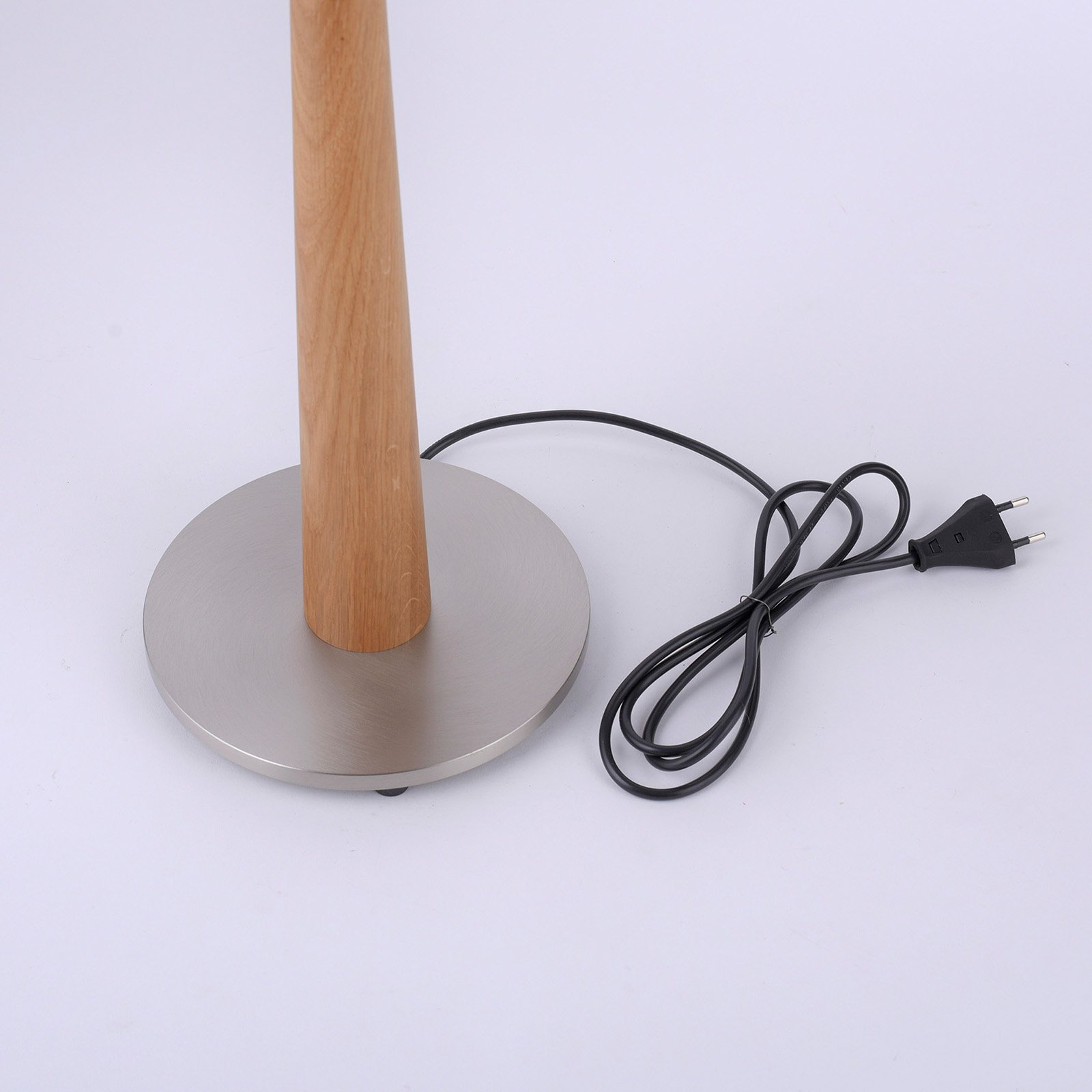 Lucande Elif lampa stołowa filc, stożkowa dąb
