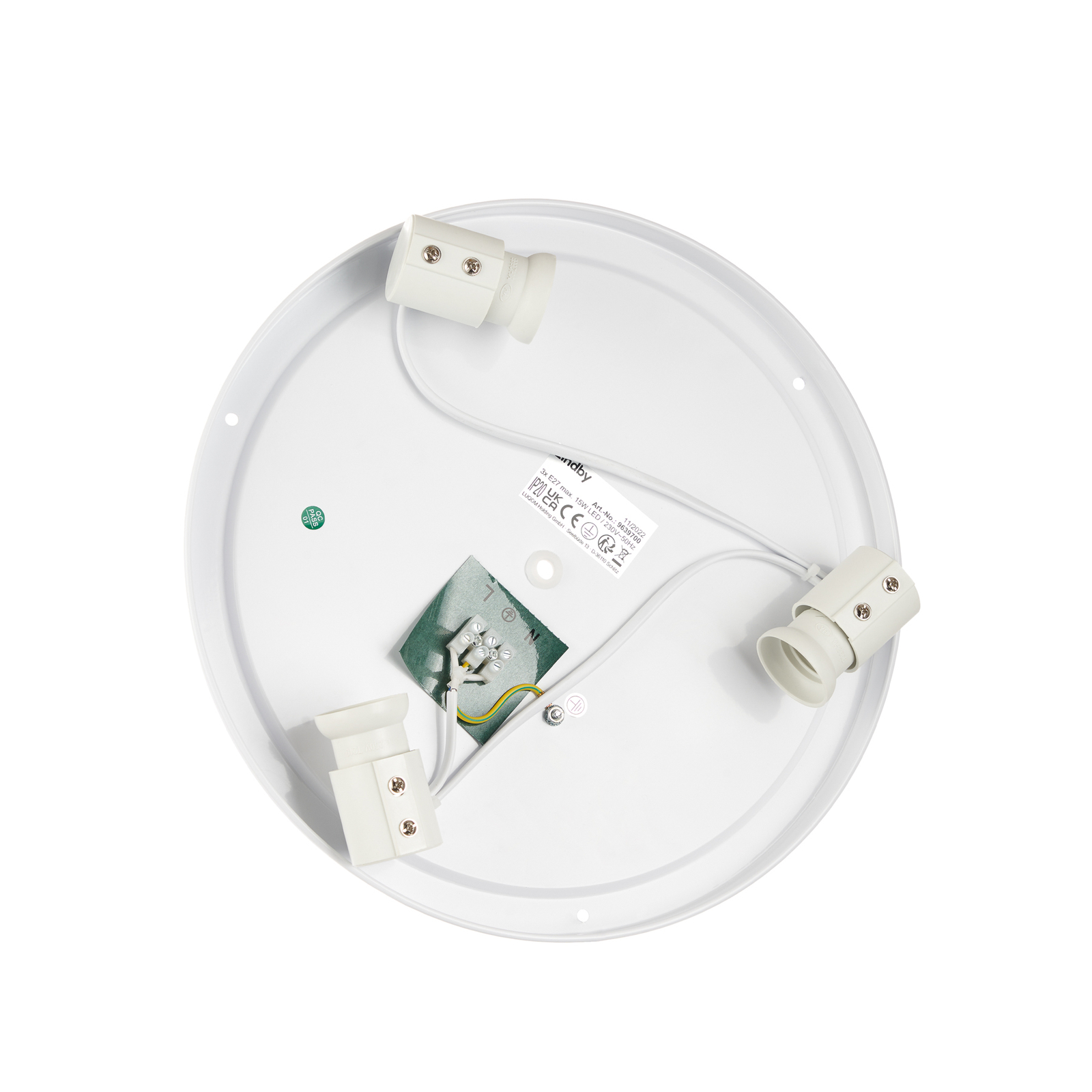 Lindby Adenaka Deckenlampe, Stoff, beige, 38 cm