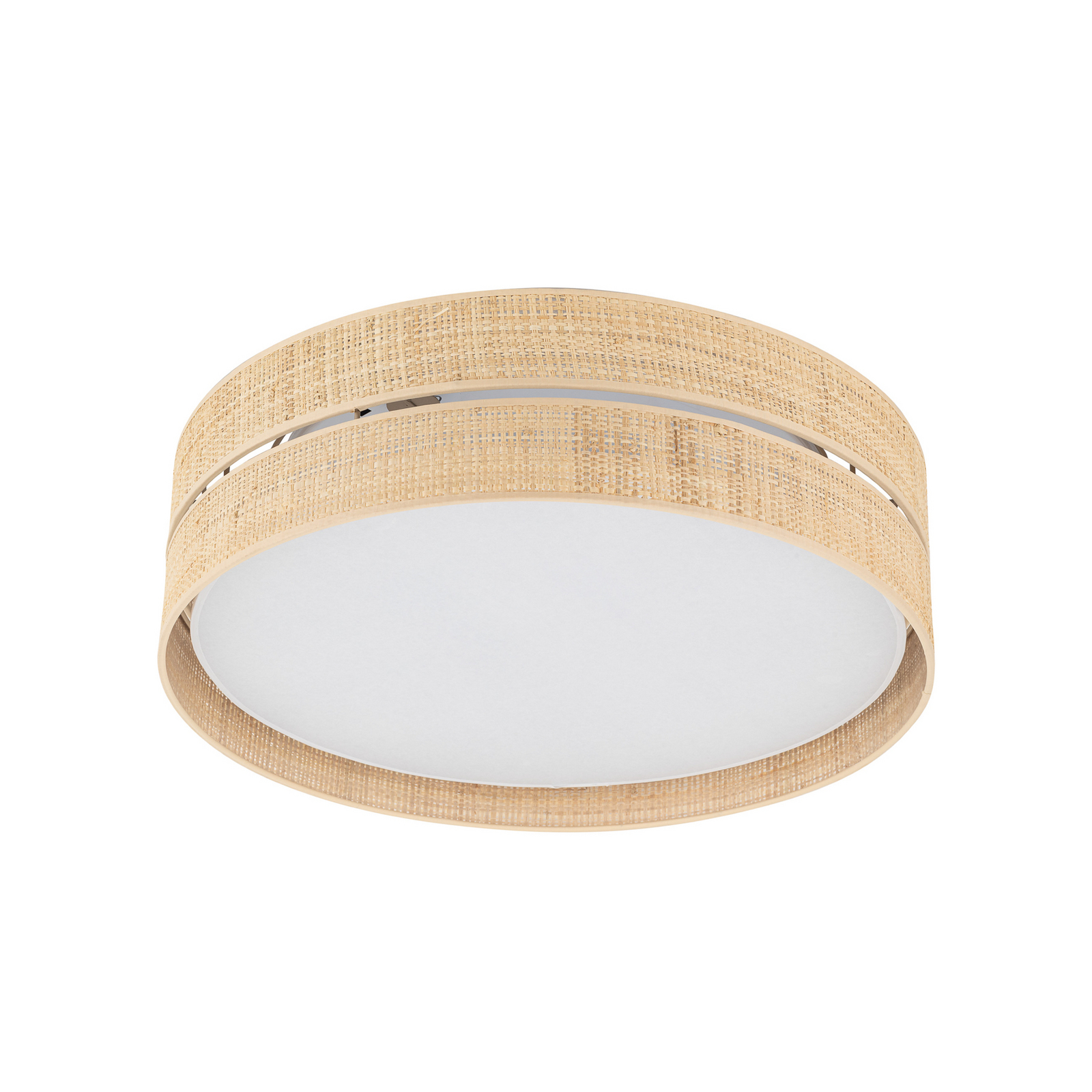 Plafonnier Calma, beige, raphia, Ø 60 cm, E27