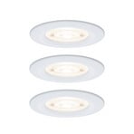 Paulmann indbygningslampe NOVA, hvid, 8 cm, fast, 2.700 K, stepdim, sæt med 3