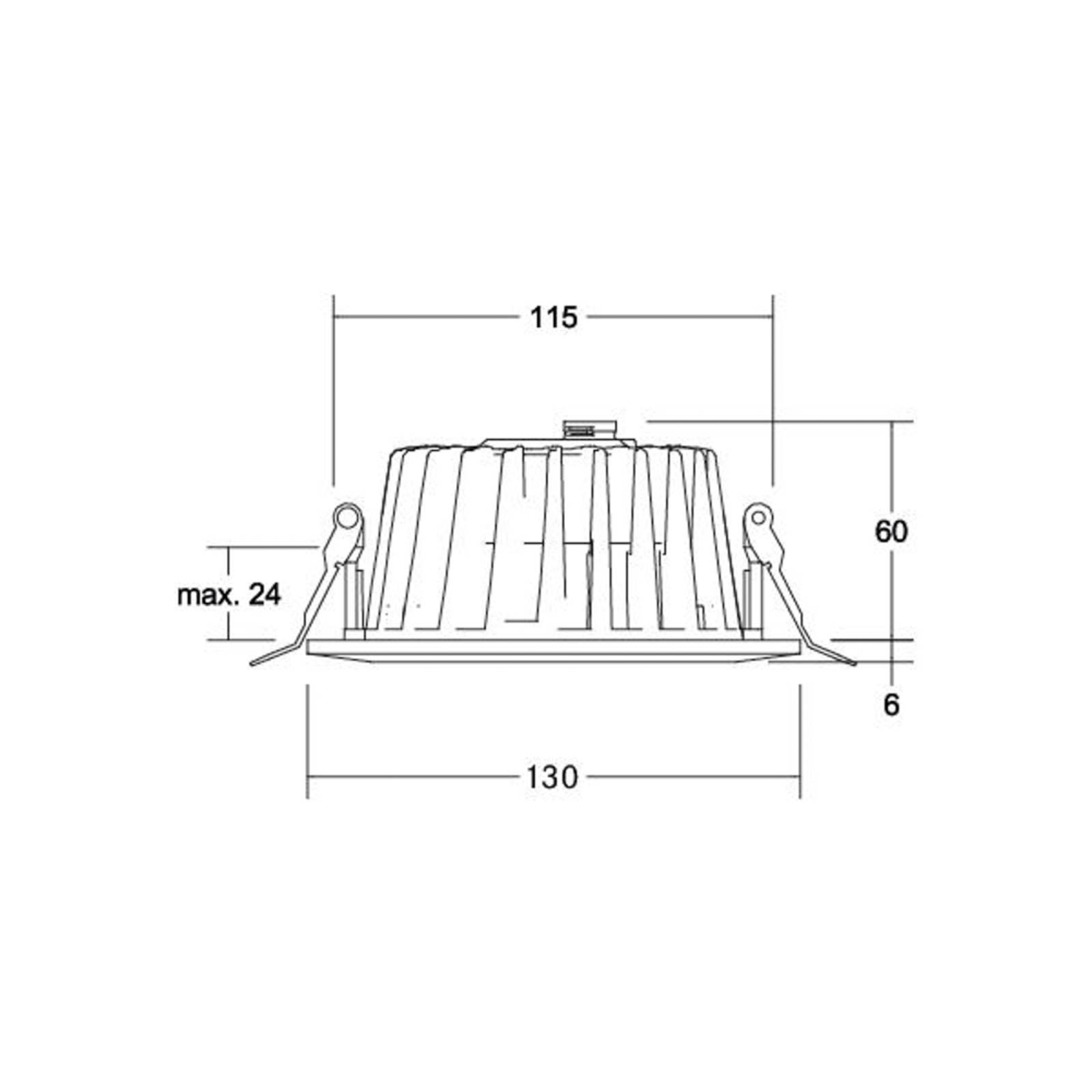 BRUMBERG Downlight LED encastré Lydon Mini on/off 3.000 K