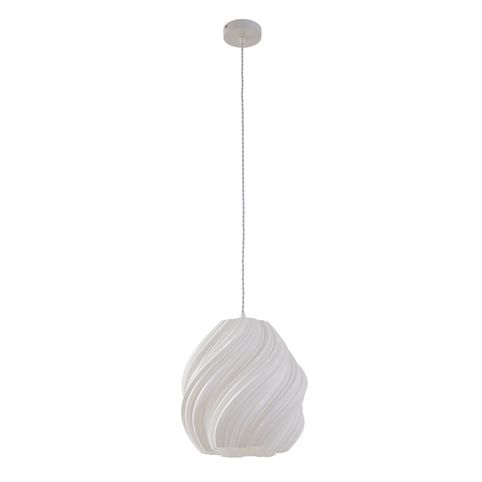 Lámpara colgante Lindby Nuvia, Ø 30 cm, blanca, impresión 3D