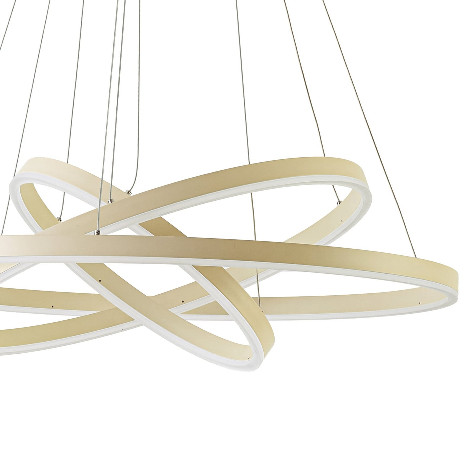 Lampă suspendată LED Albiona, bej, 3 inele, Ø 80 cm - Arcchio Lampă suspendată LED Albiona, bej, 3 inele, Ø 80 cm - Arcchio