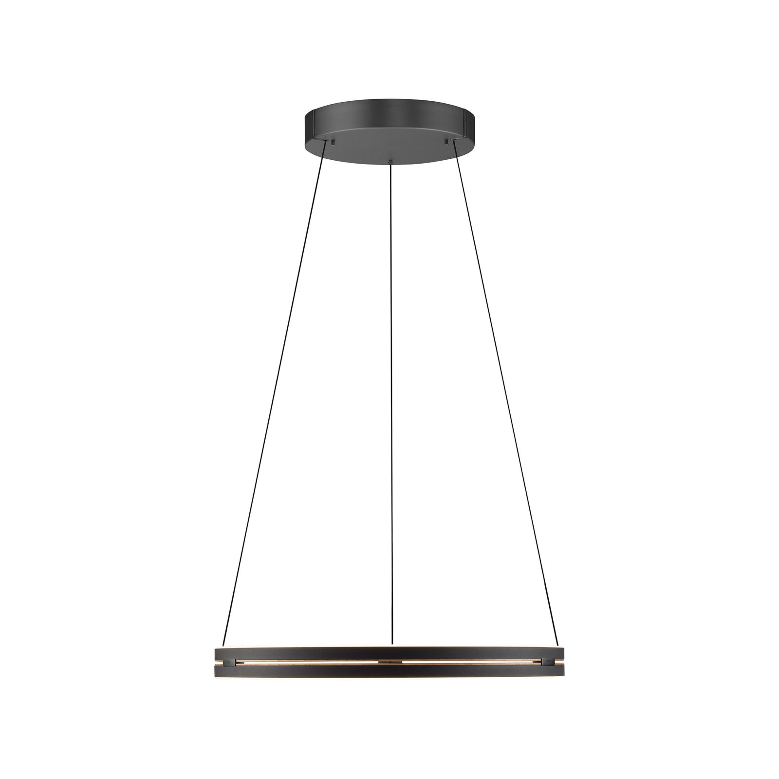 Lampa wisząca PURE LED E-Loop, czarna, Ø 70 cm, aluminium CCT