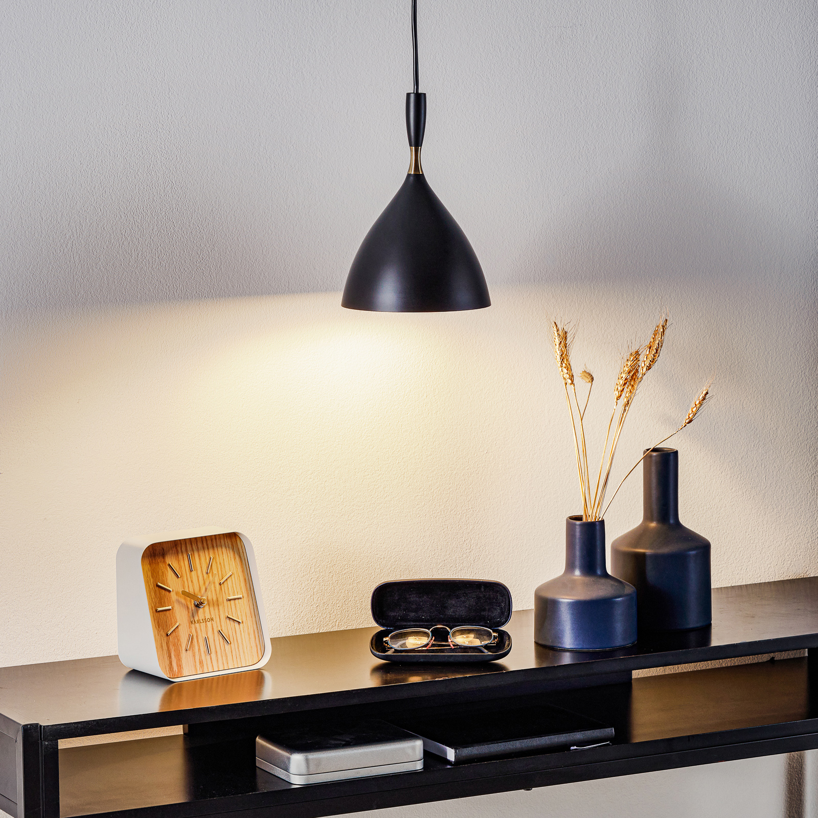 Black designer pendant light Dokka Lights.co.uk