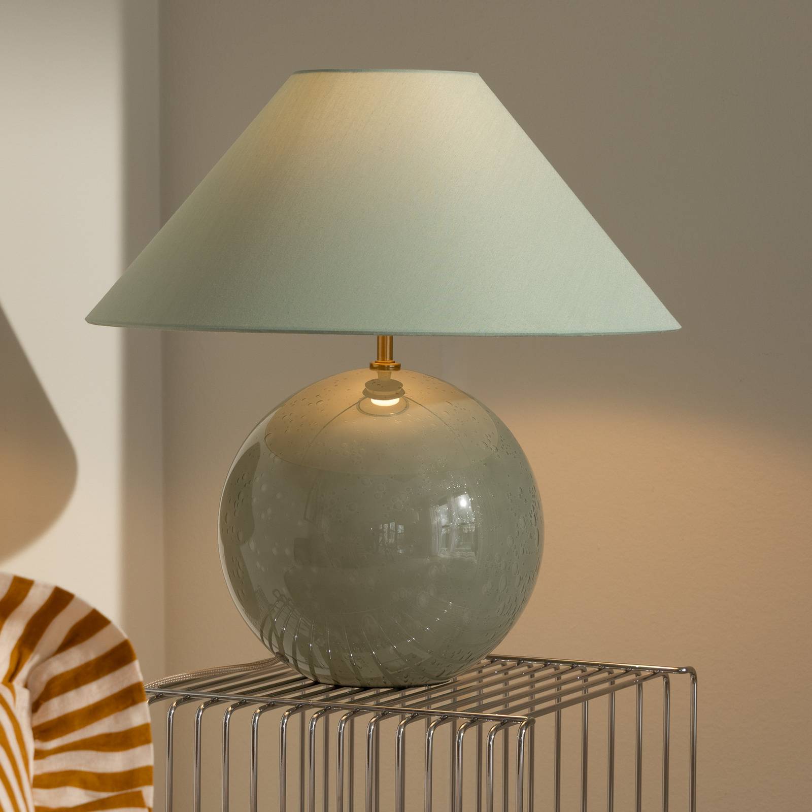 Globen Lighting Tischleuchte IRIS, grün, Höhe 45 cm günstig online kaufen