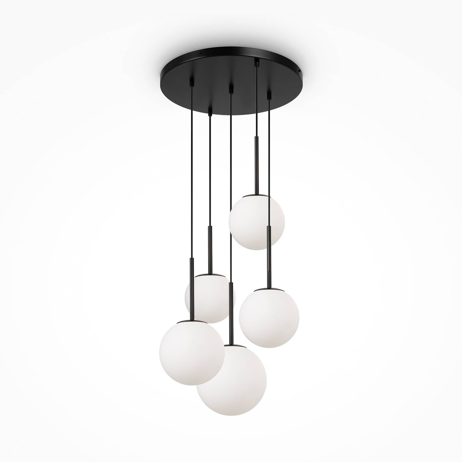 Basic form Basic Form Moderne 5-flammige Cluster-Pendel-Deckenleuchte Mattschwarz E14 - Maytoni