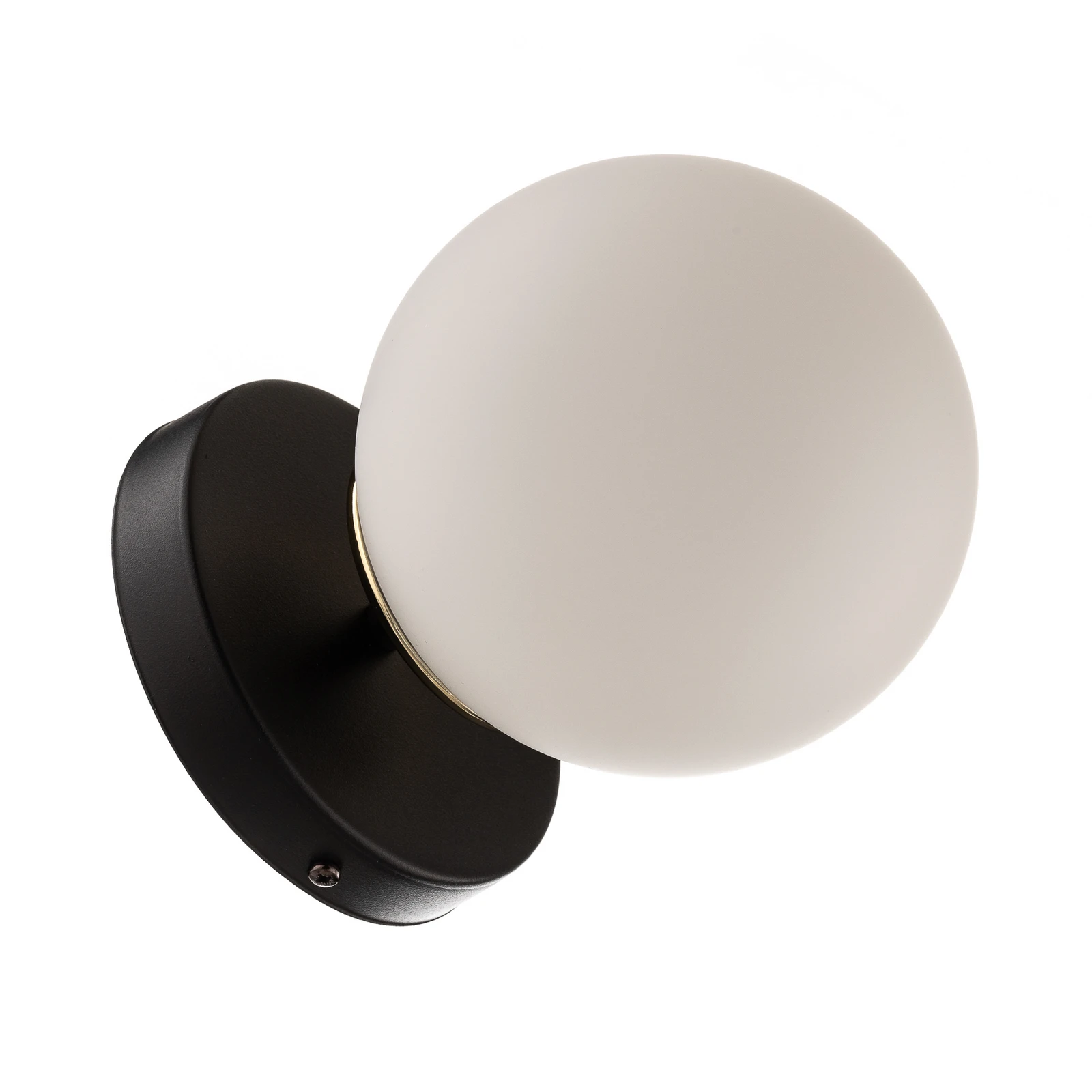 Nástěnné světlo Kiba, černé/zlaté, stínidlo na lampu skleněná koule