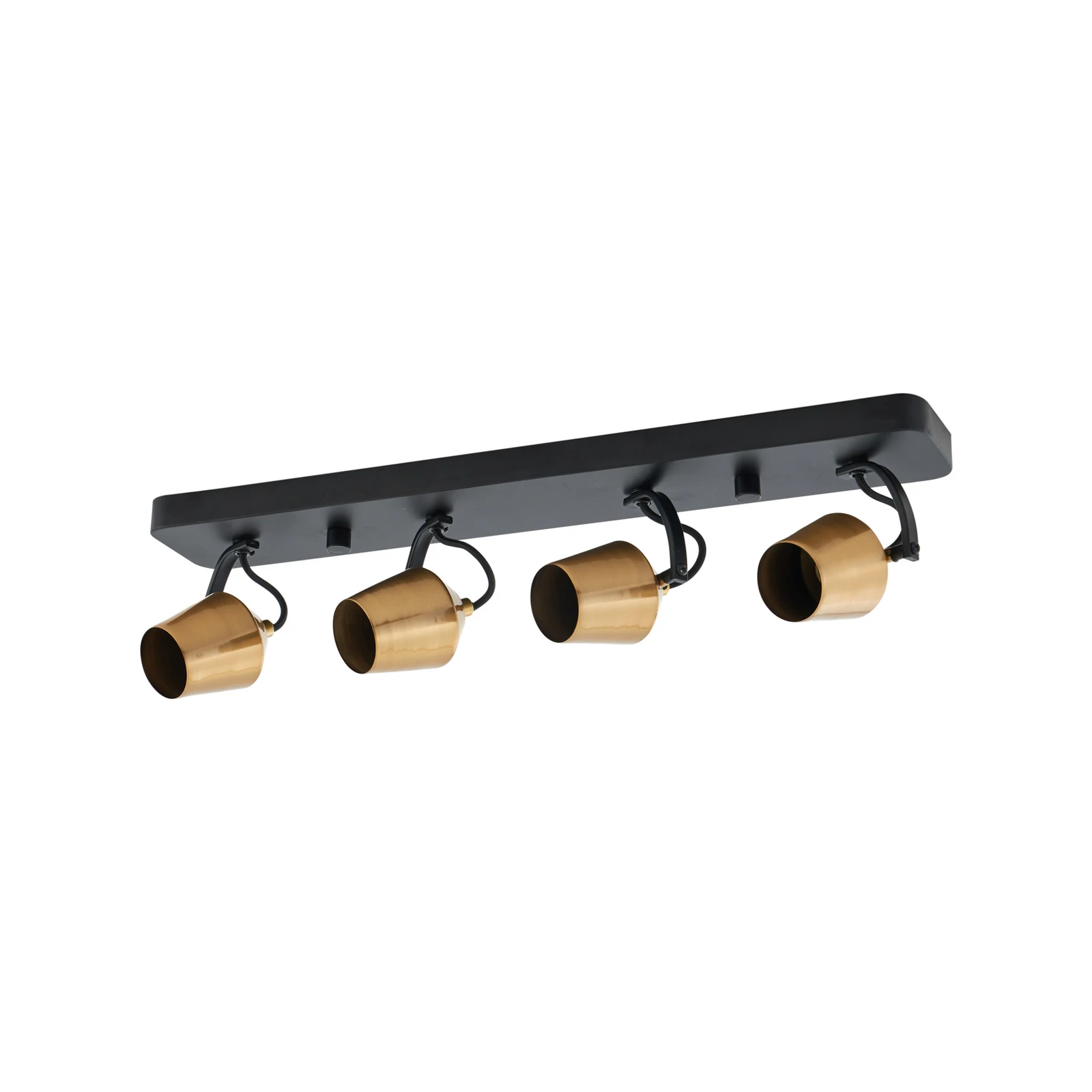 Spot de plafon Lindby Sylveria, 4 lumini, negru/auriu, fier