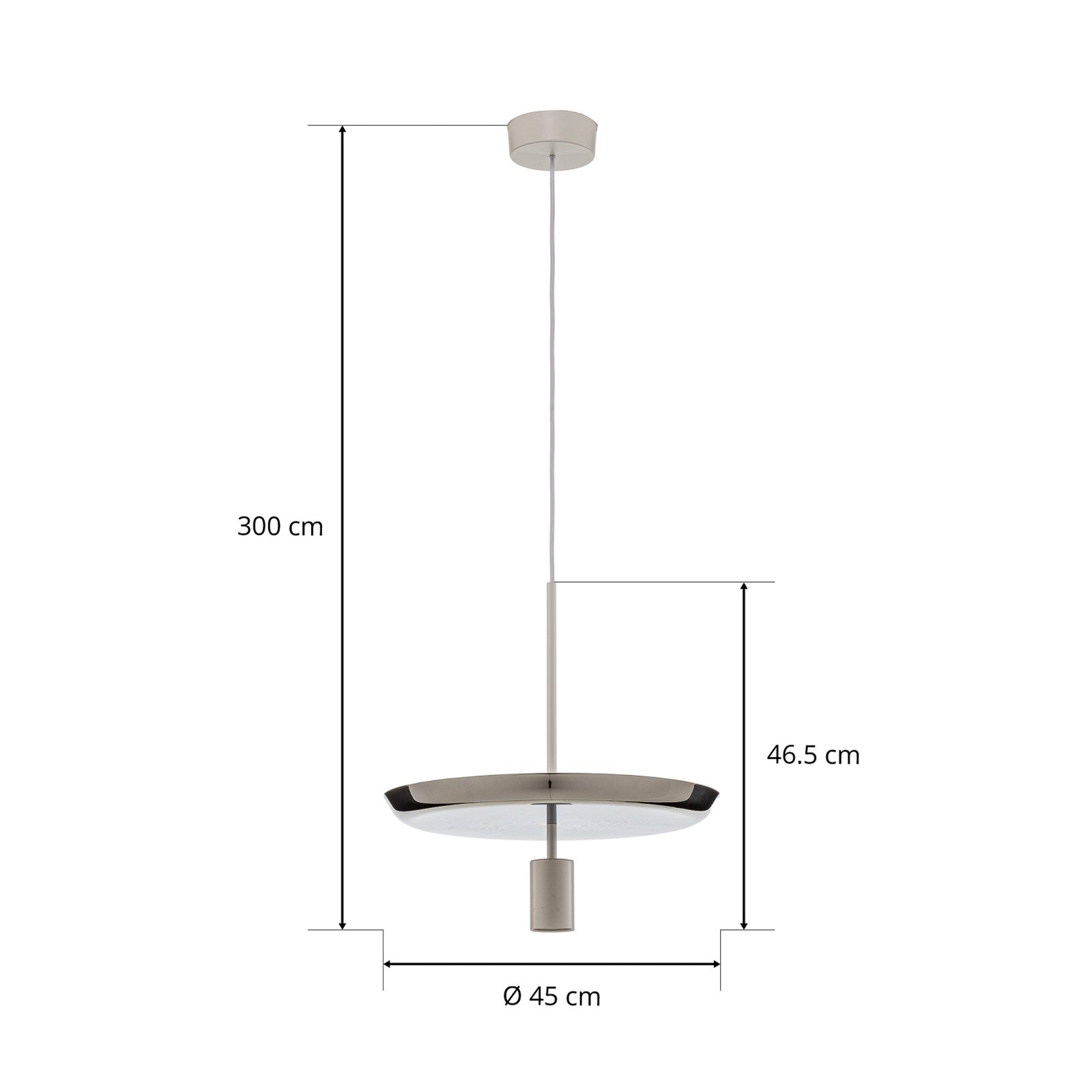 Prandina Landing S50 lampa wisząca LED chromowana