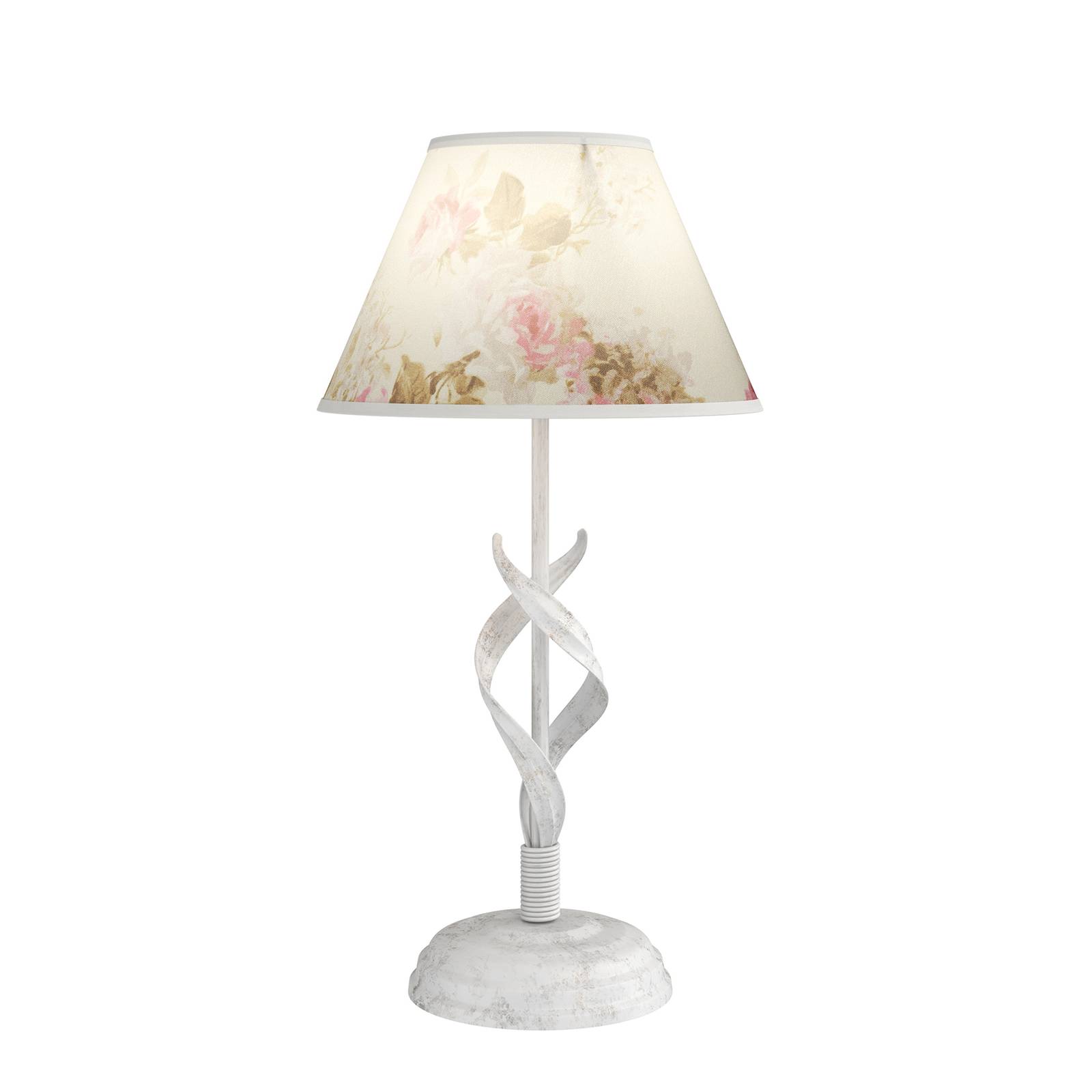 Lampe à poser Sara avec abat-jour motif floral