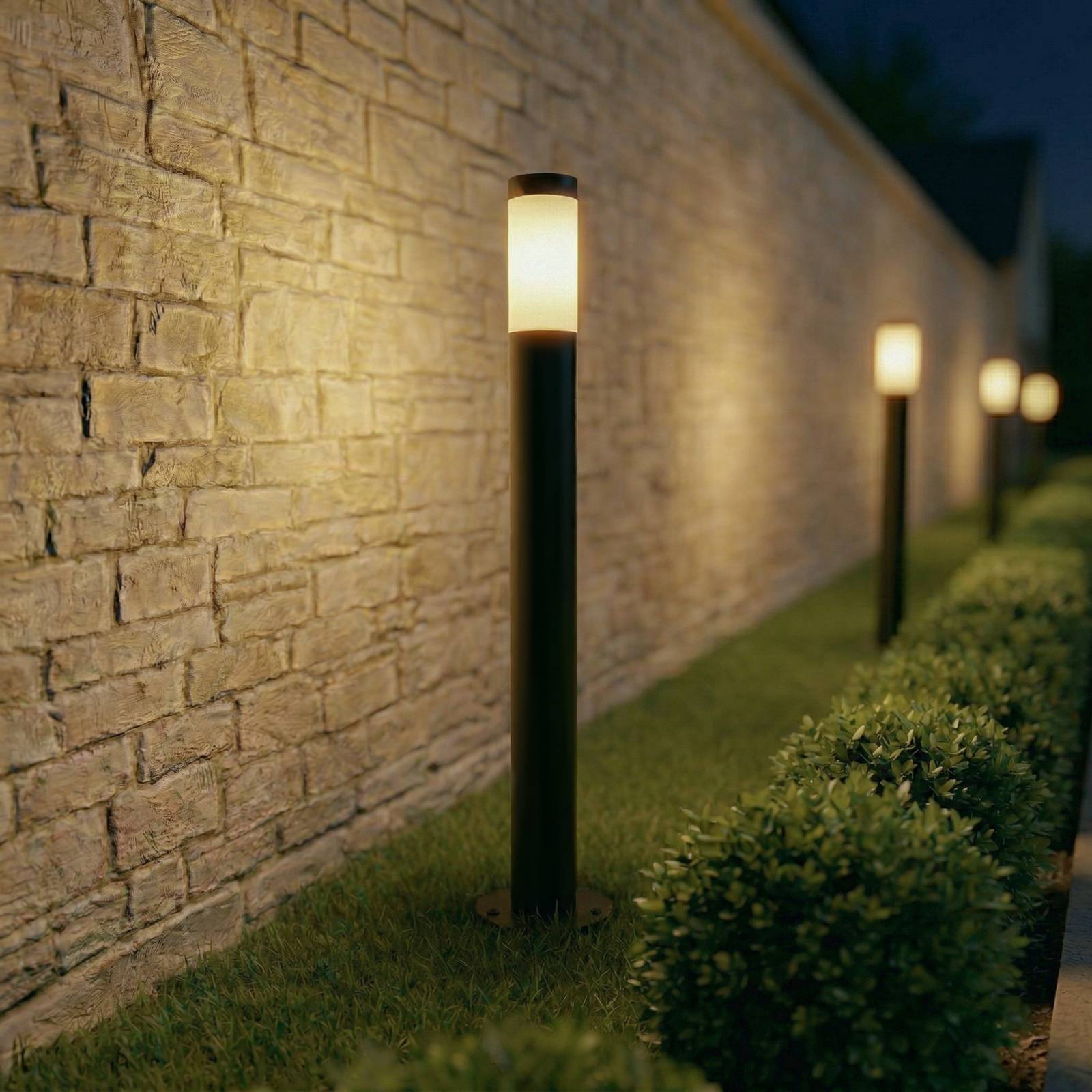 Lindby, borne lumineuse Statius, anthracite/opale, fer, 100 cm