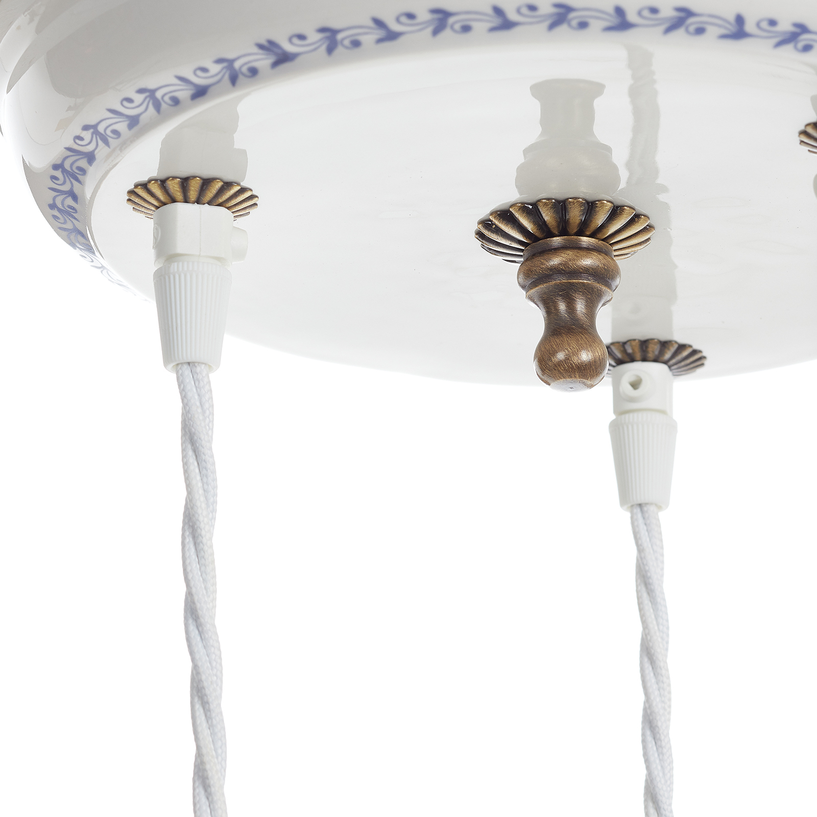 Hængelampe NONNA i hvid keramik, med 3 lyskilder