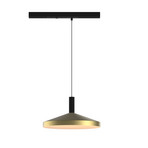 LED-pendel med skinne LORA III, messing, Ø 36 cm, 40°, CCT, 3-faset