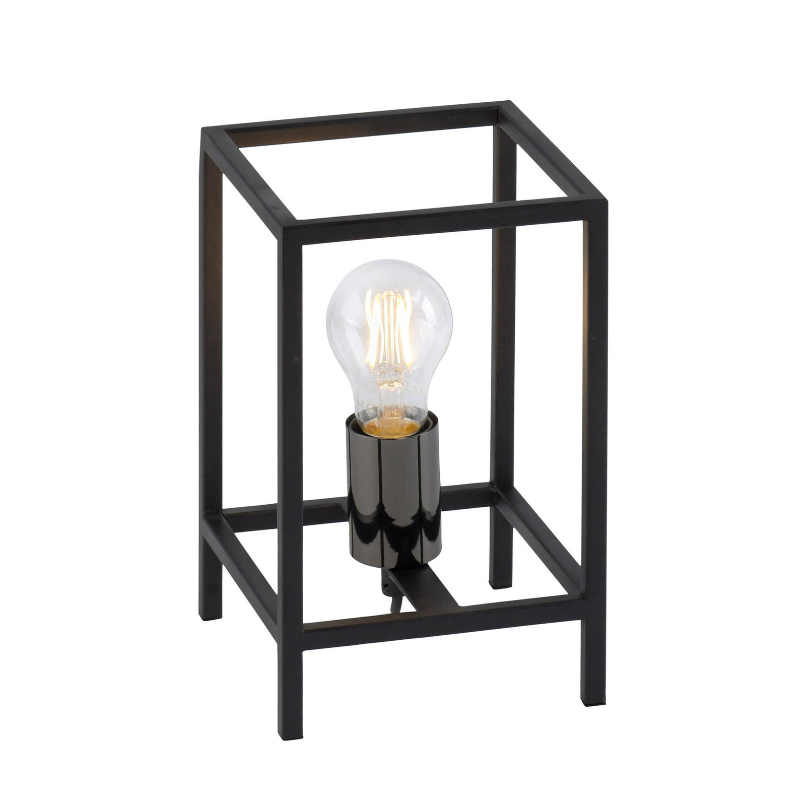 Lampa stołowa Fabio, prostokątna, czarna