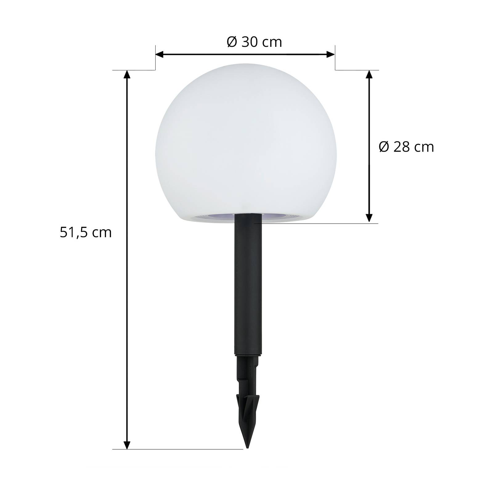 Lampy solarne LED Lindby Lago, RGBW, zestaw 3, kule, szpikulec do podłoża