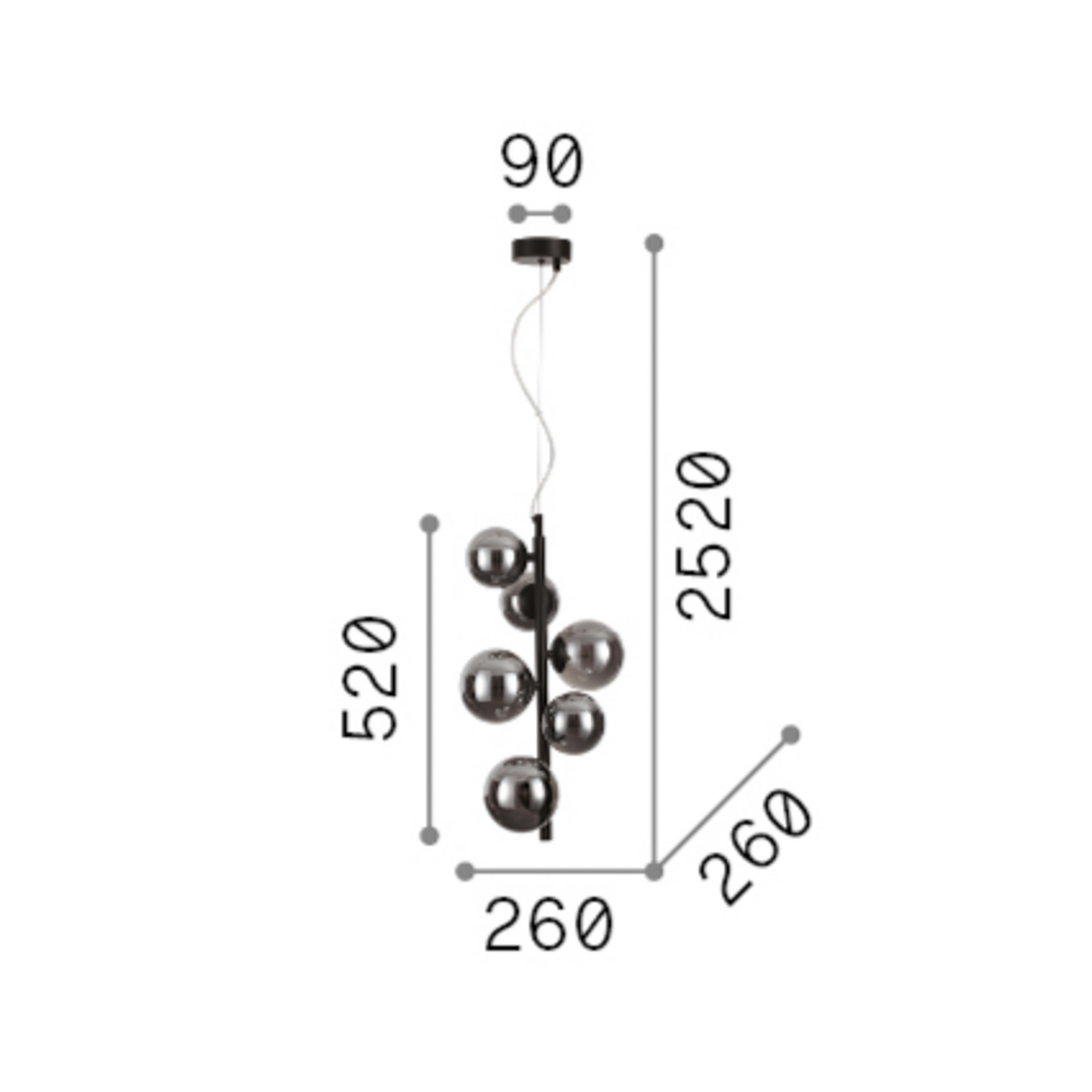 Suspension IDEAL LUX Perlage, laiton/blanc, hauteur 52 cm, à 6 lampes Suspension IDEAL LUX Perlage, laiton/blanc, hauteur 52 cm, à 6 lampes