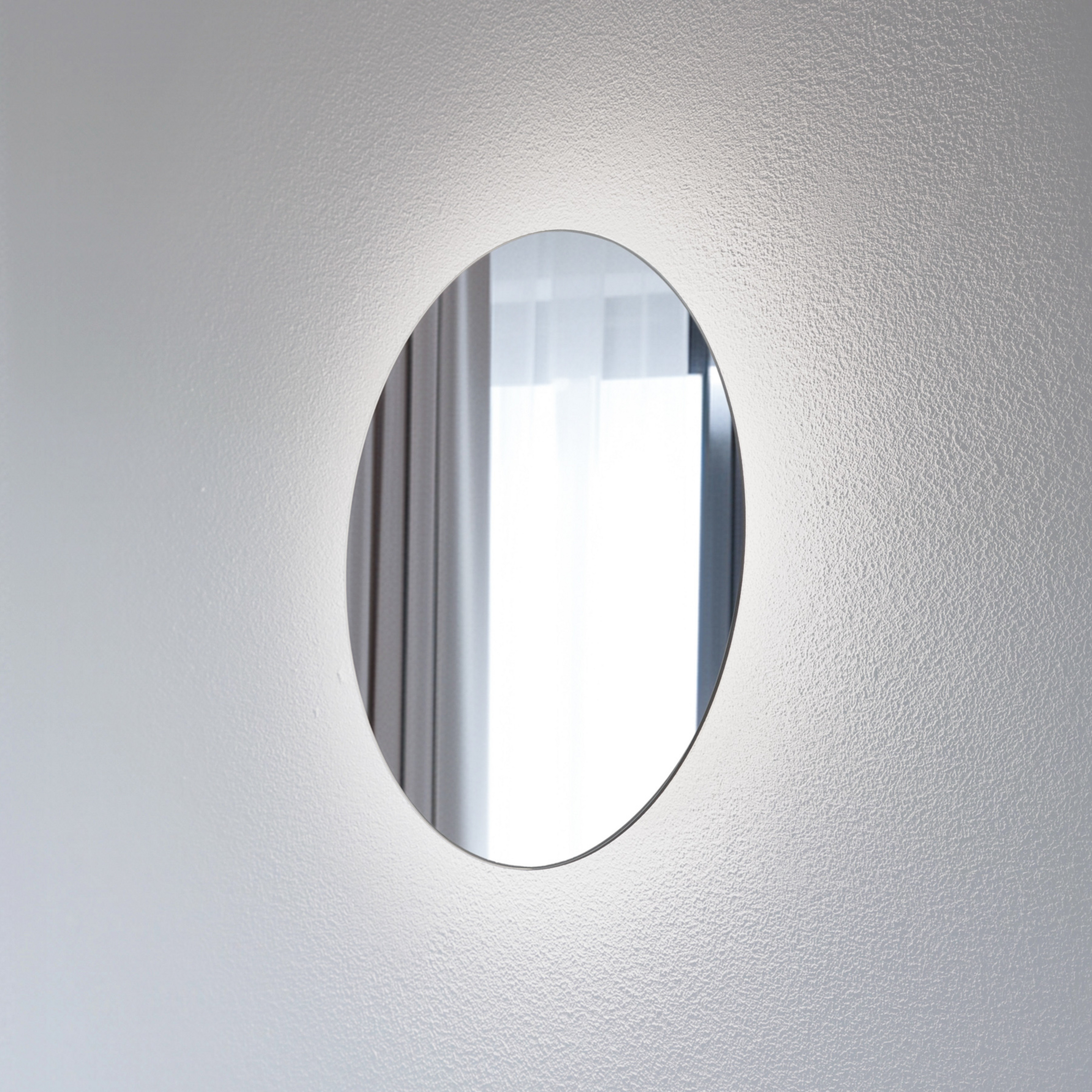 LED ogledalo Ring L, Ø 39 cm, steklo, toplo bela