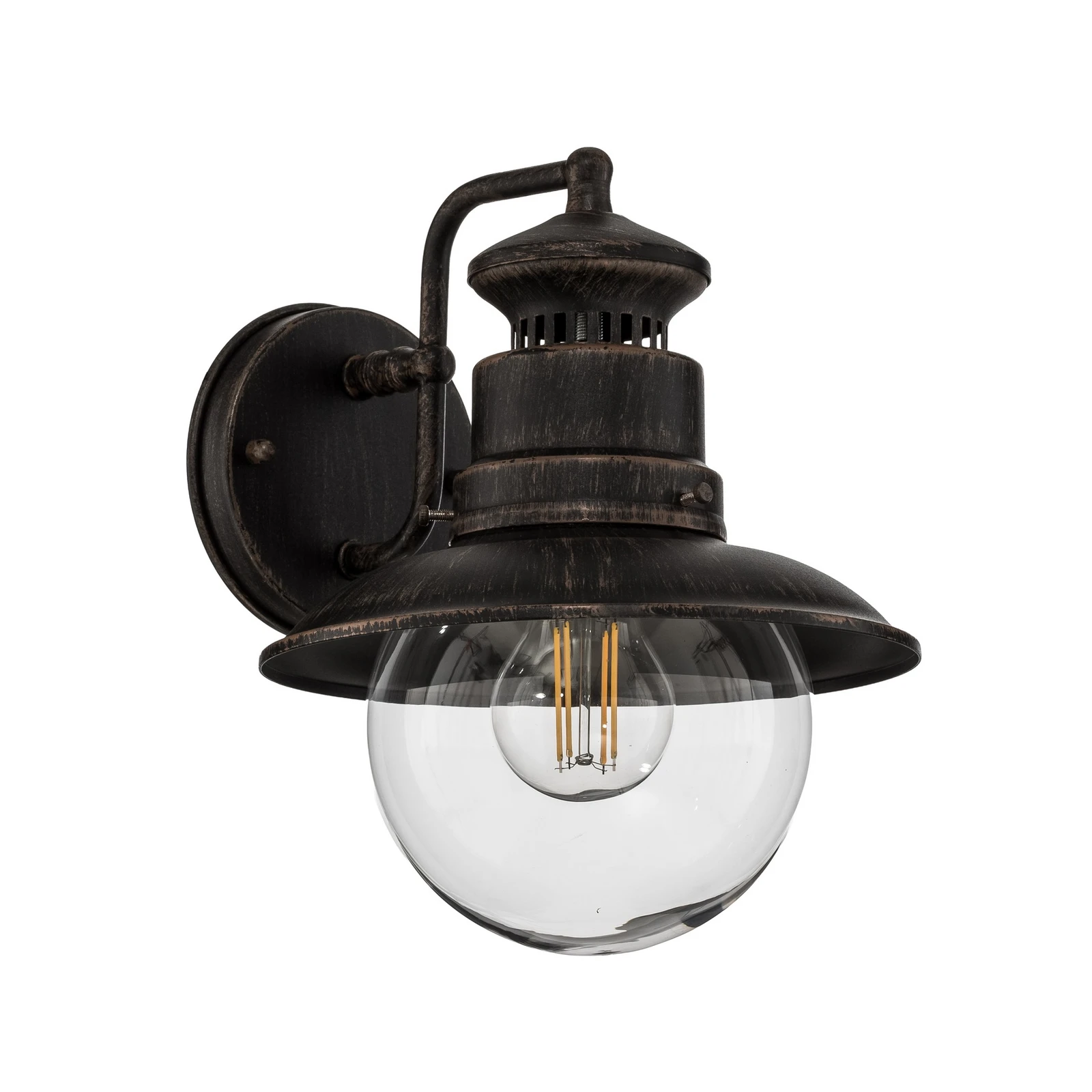 Lindby Außenwandleuchte Eddie, rostfarben, Metall, IP44, E27