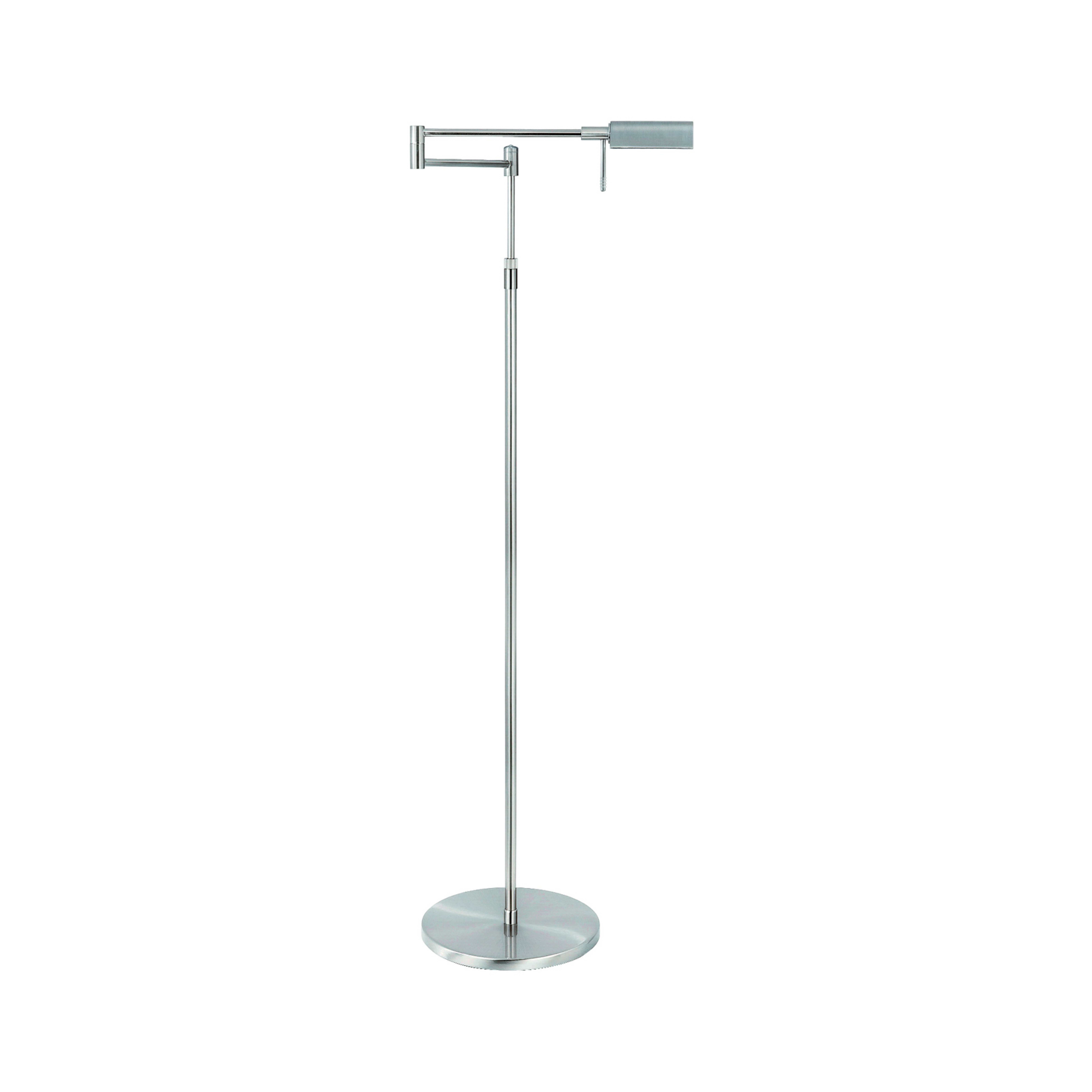 Candeeiro de pé LED New Bari, níquel, altura 139 cm, metal, regulador de