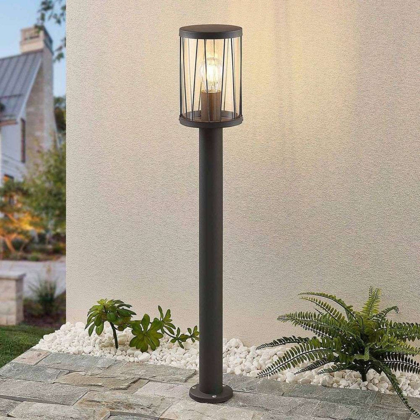 Yonan Baliza Exterior H80 Dark Grey/Clear - Lindby