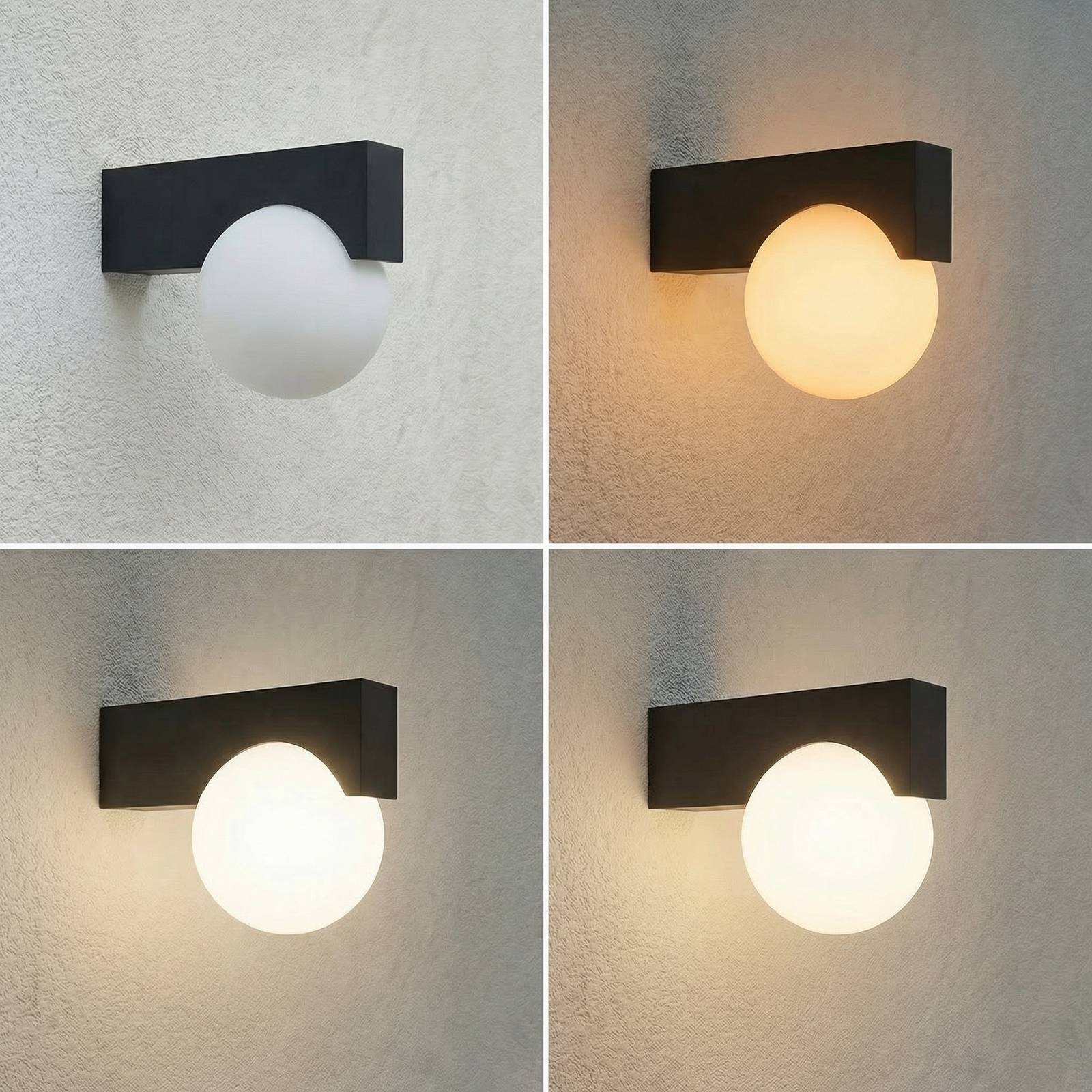 Lucande LED buiten wandlamp Vijon, zwart, CCT, IP44