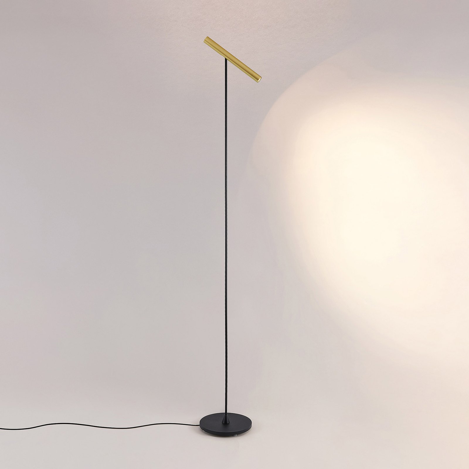 Molto Luce LED floor lamp Meyjo F, black/gold, aluminium