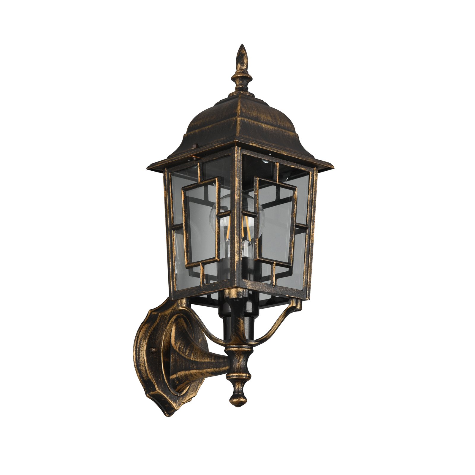 Vanjska zidna svjetiljka Volturno, utičnica na vrhu, boja antičke hrđe