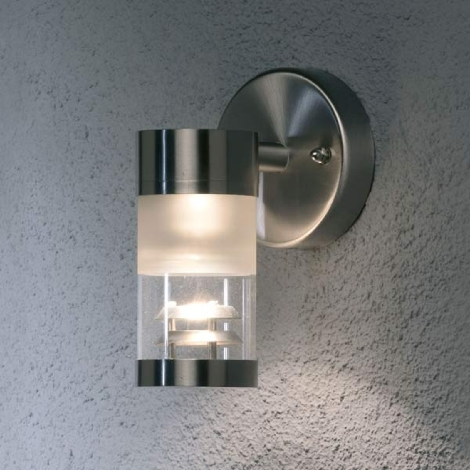 Konstmide Bolzano outdoor wall light made of stainless steel, stainless steel, glass, GU10, 35 W, energy efficiency: A++, W: 9 cm, H: 16.5 cm