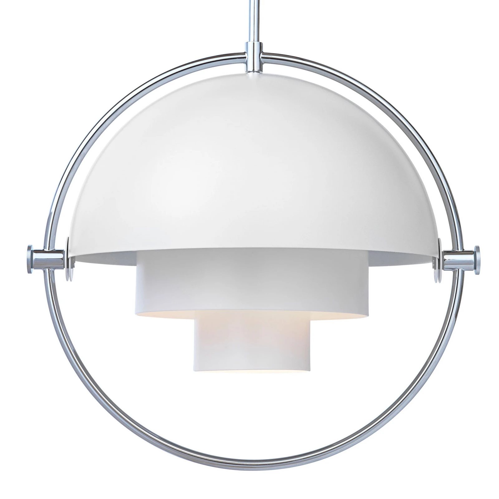 Gubi Κρεμαστό φωτιστικό Multi-Lite, Ø 36 cm, χρώμιο/λευκό