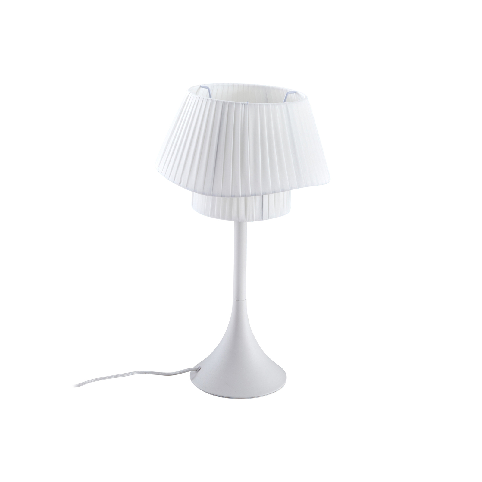 Lindby asztali lámpa Eryndor, fehér, textil, Ø 30 cm, E27