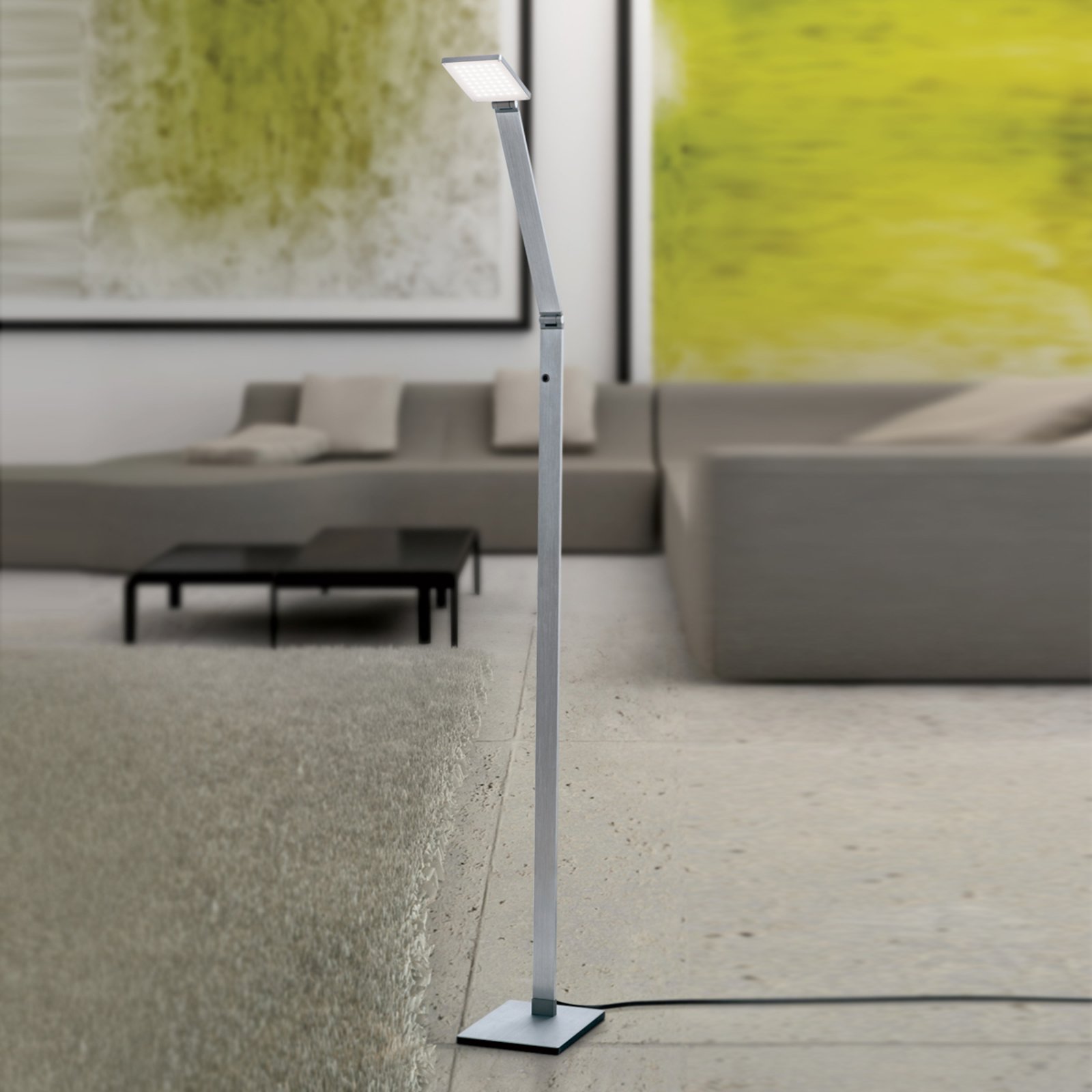 Orion LED floor lamp Ayana - touch dimmer included, for Living / Dining Room, aluminium, energy efficiency: A+, L: 24 cm, W: 17 cm, H: 154 cm