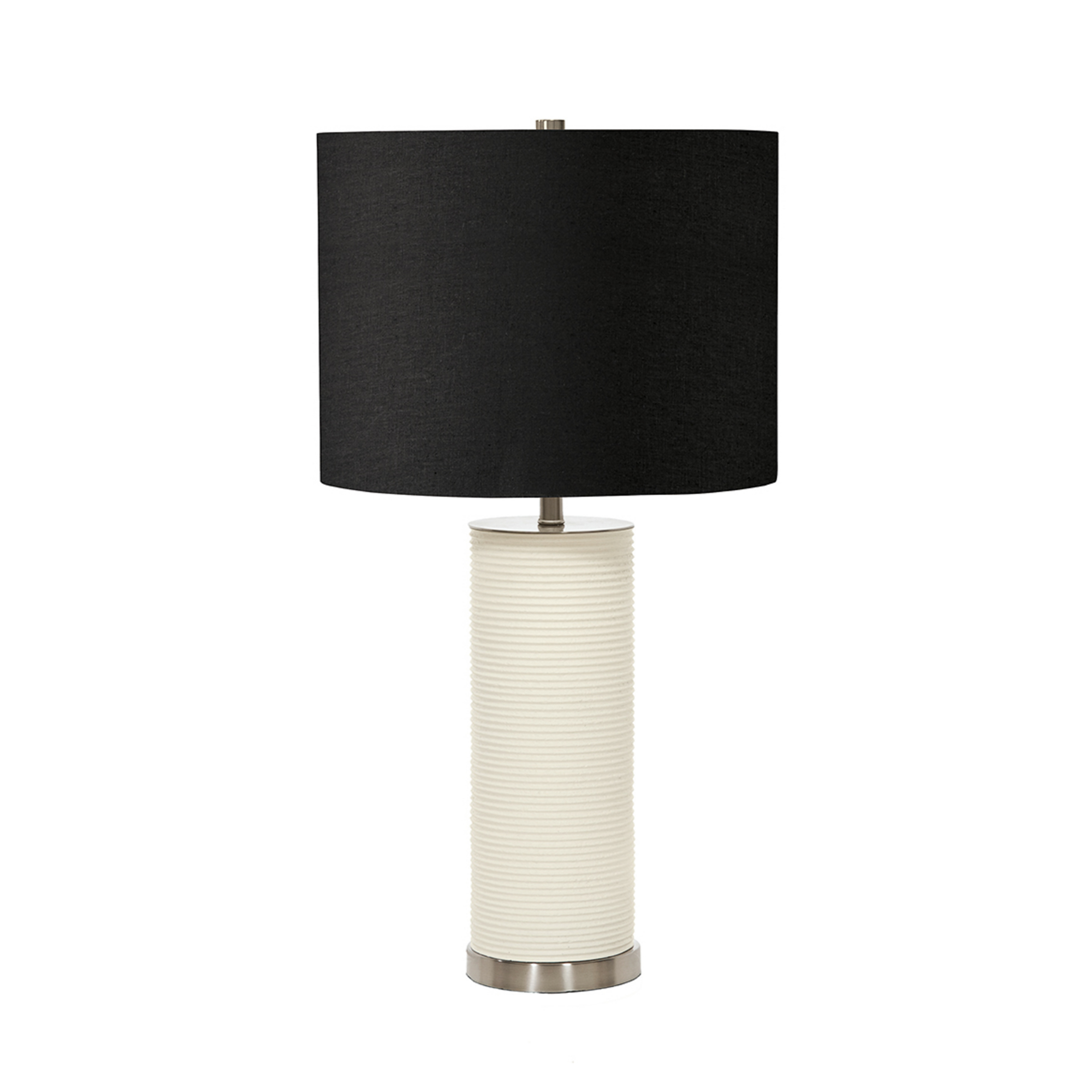 Textilná stolová lampa Ripple biela/čierna