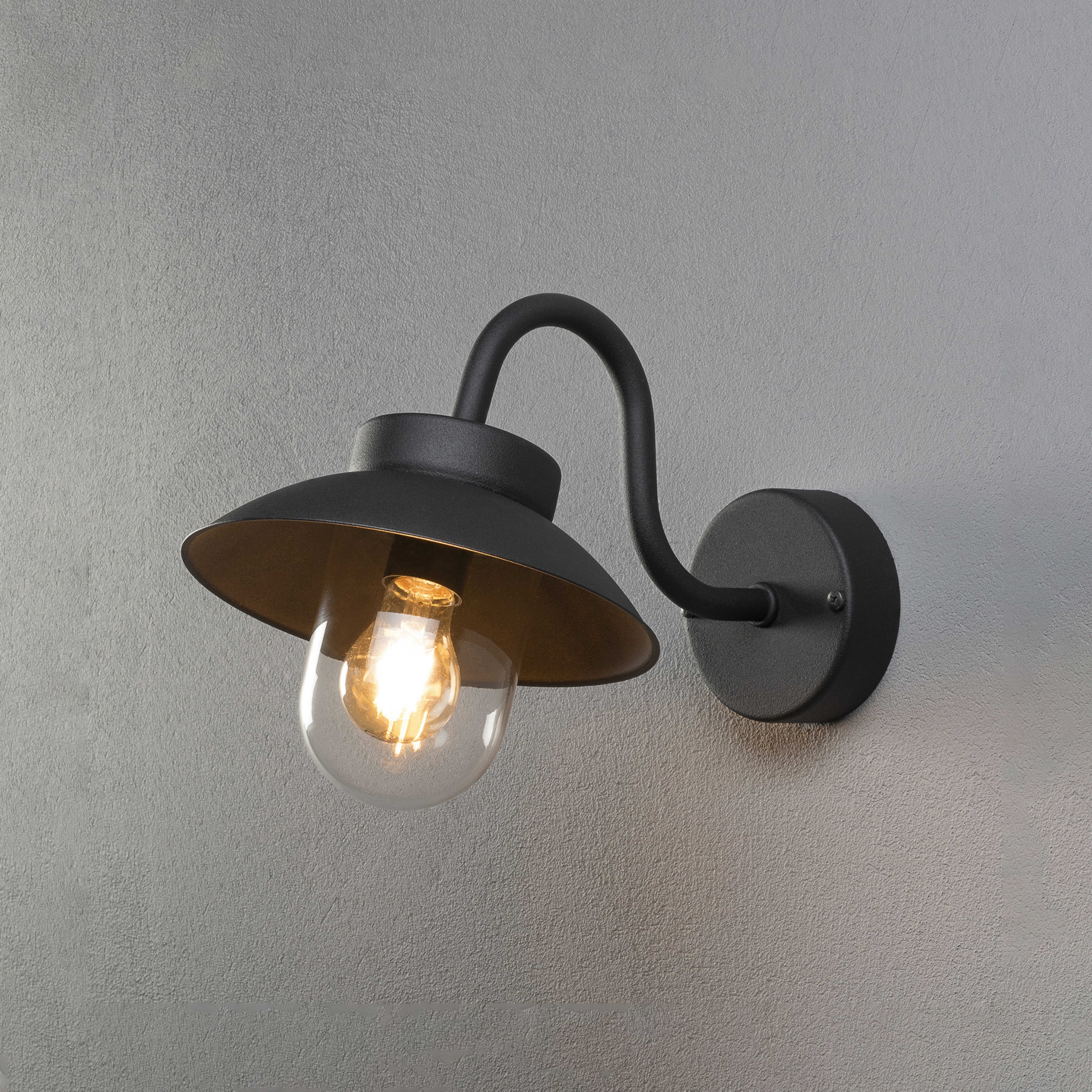 Außenwandleuchte Vega Mini, Breite 22 cm, schwarz