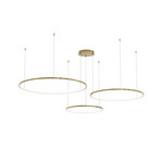 LED-Hängeleuchte Saturno, goldfarben, 3-fl., Metall, 4.000 K