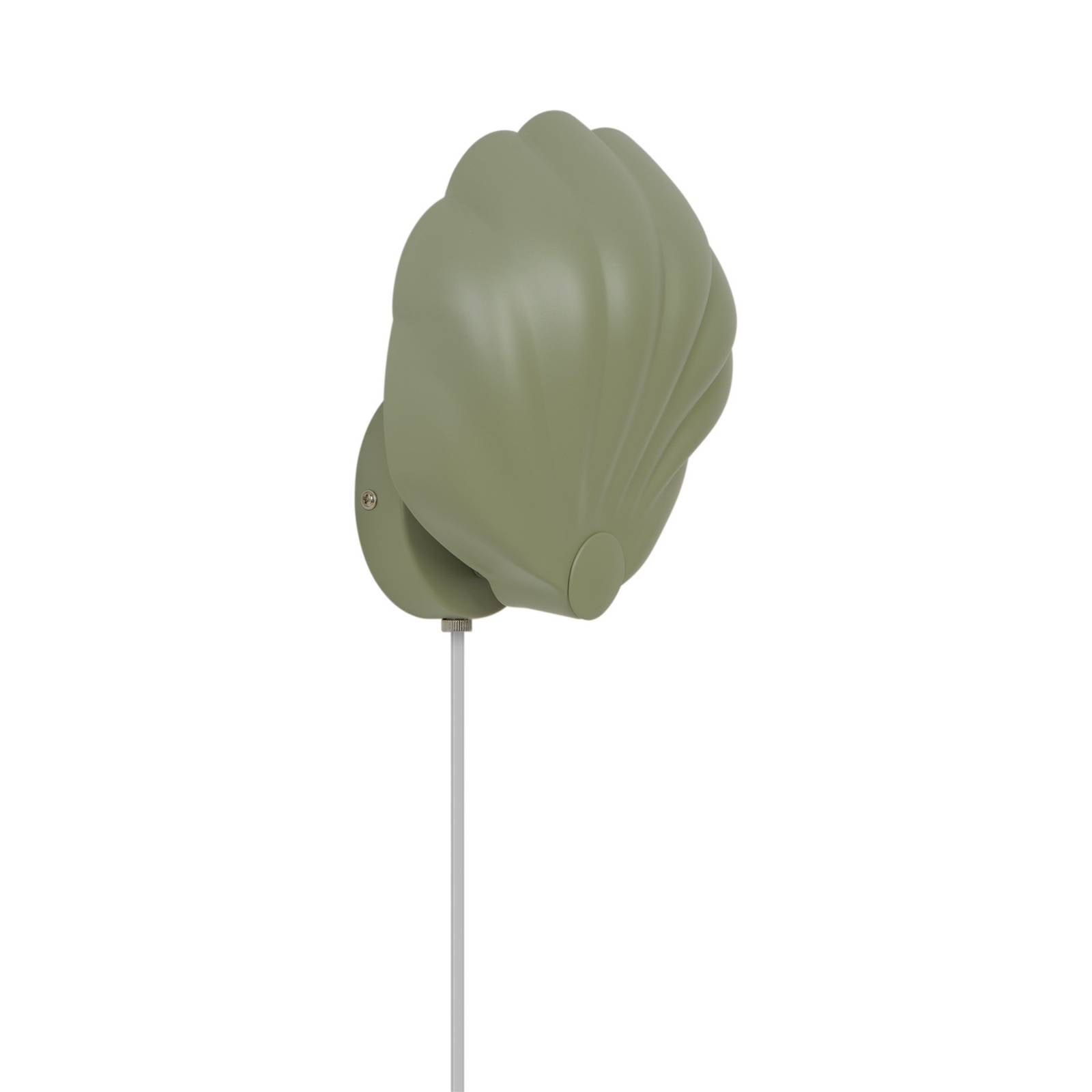 Wandleuchte Konchi mit Kabel und Stecker, grün