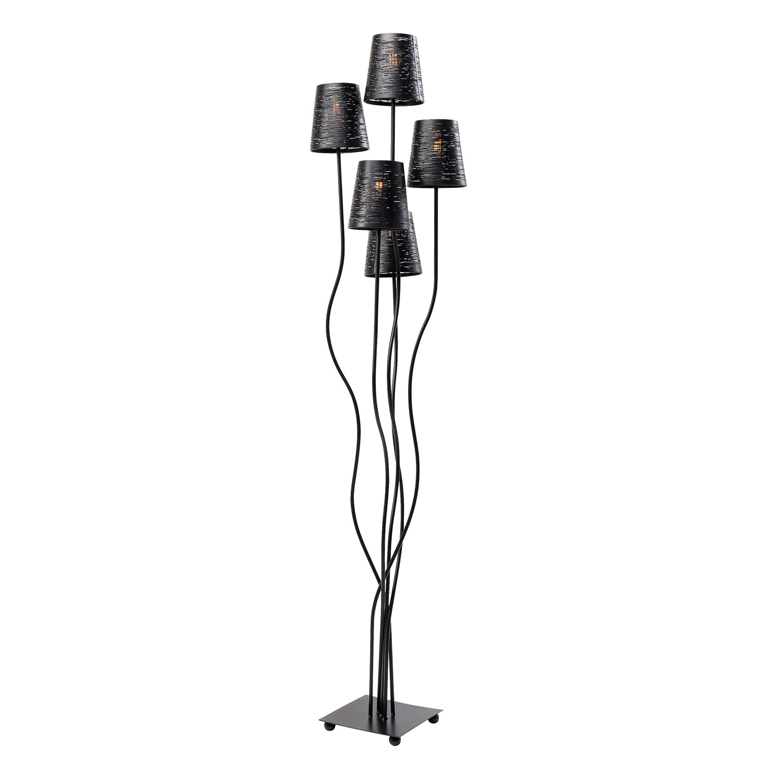 KARE Flexible lampadaire à 5 lampes noir