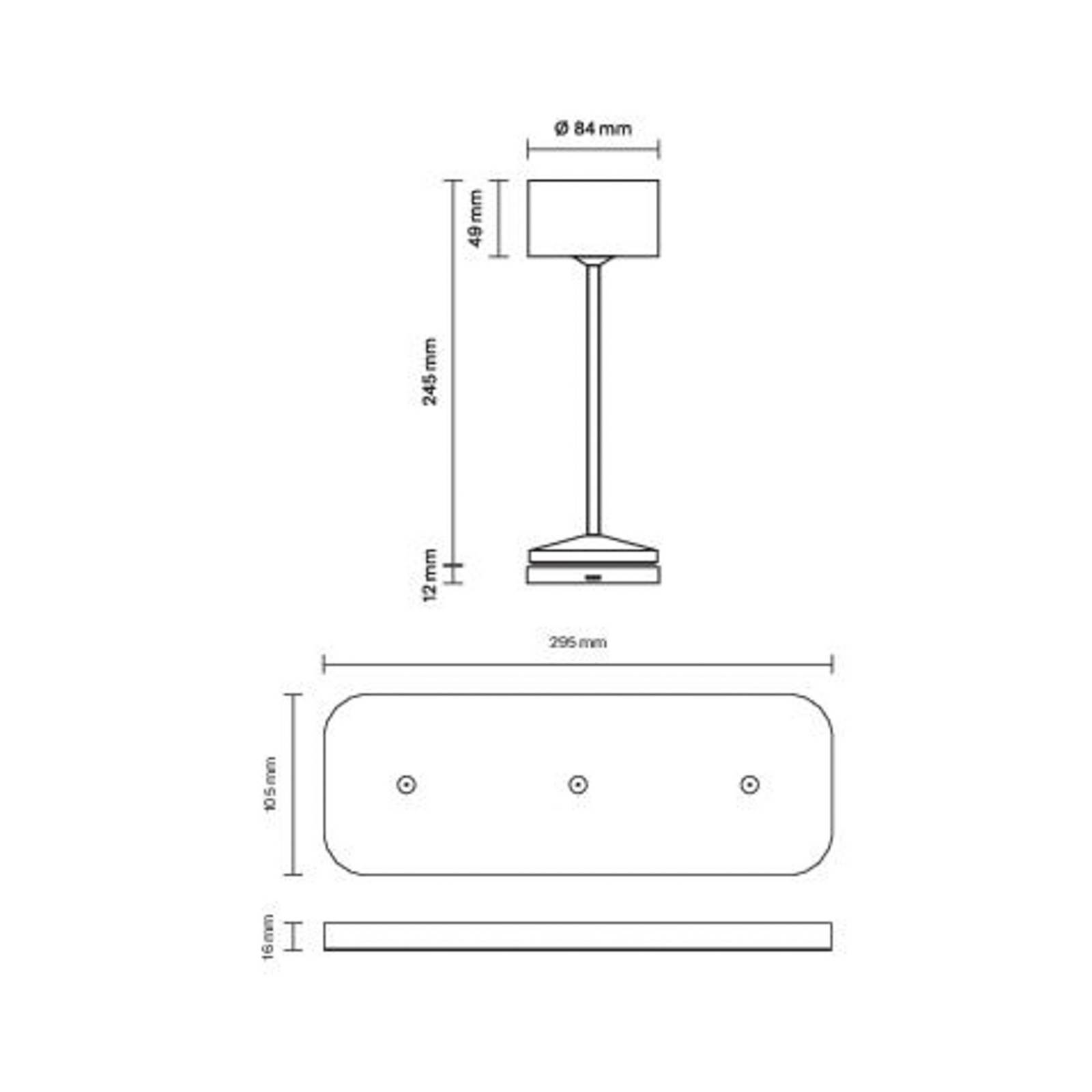 Lampa stołowa LED Veluna, biała, zestaw 3 szt., 25 cm, IP44