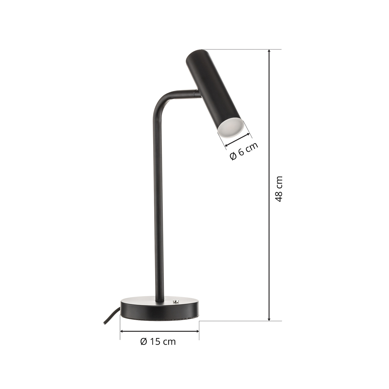 Schöner Wohnen Stina lámpara de mesa LED, negro