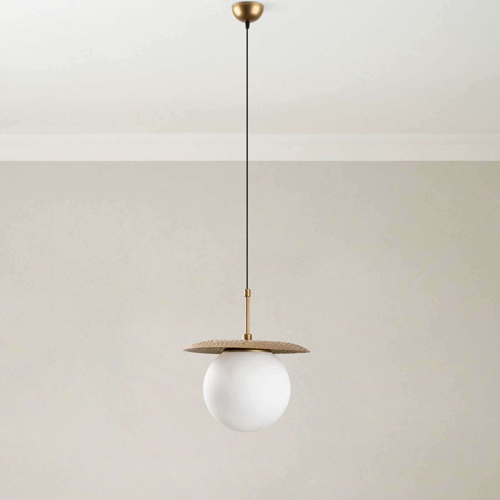 Anemon pendant light, gold-coloured, glass, Ø 30 cm, E27
