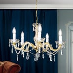 Marie Claire chandelier crystal glass 5-bulb