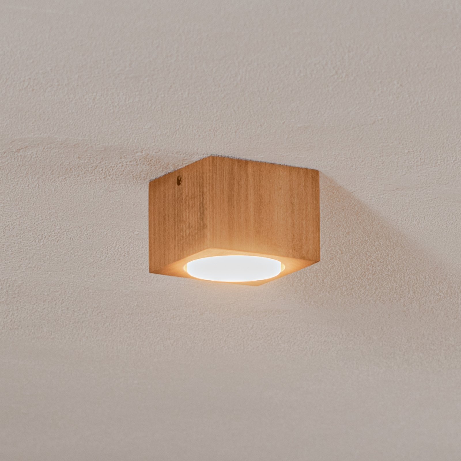 Envostar Ernest downlight GX53, wood, angular