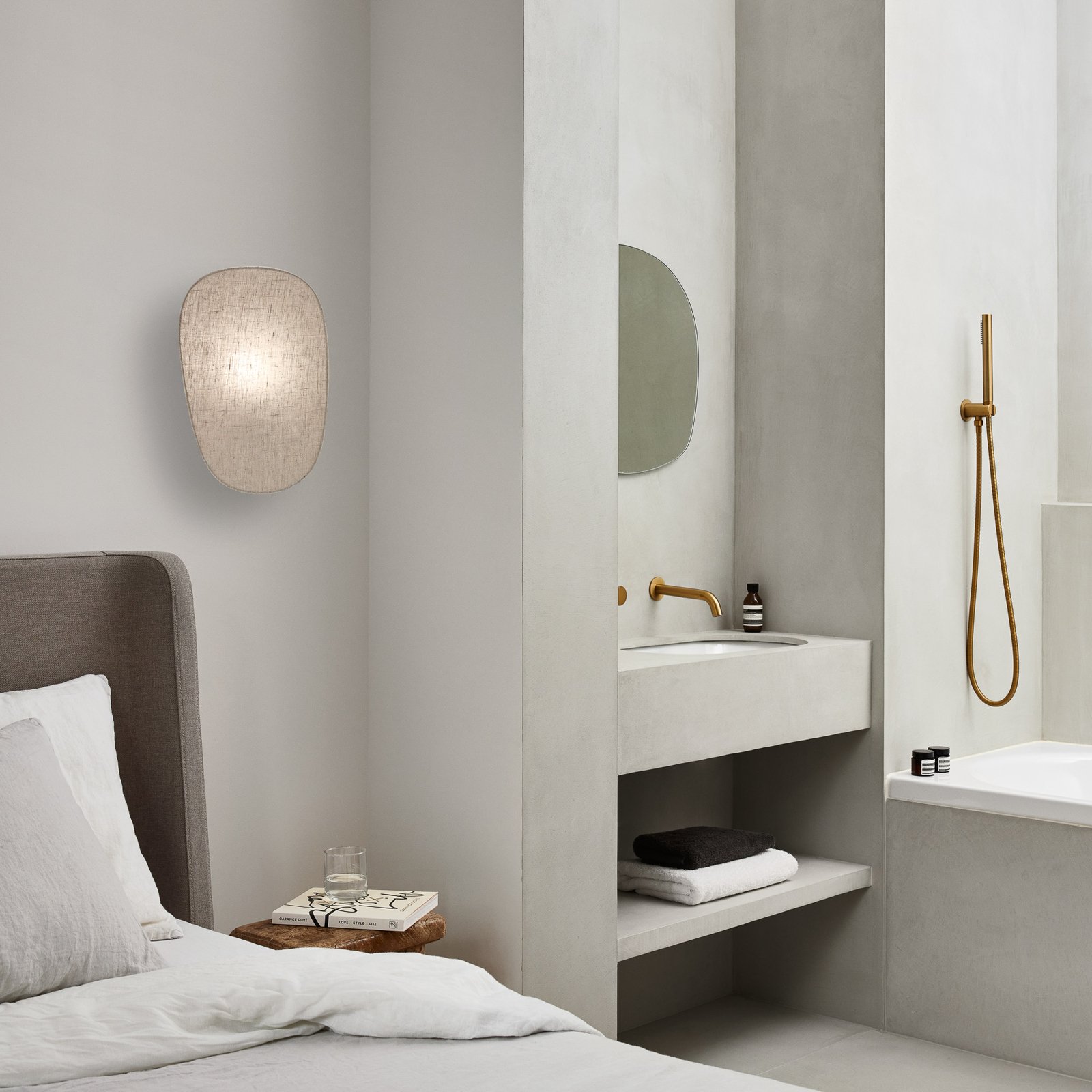 Screen 70's Wandlampe Höhe 40 cm birke Textil - MARKET SET