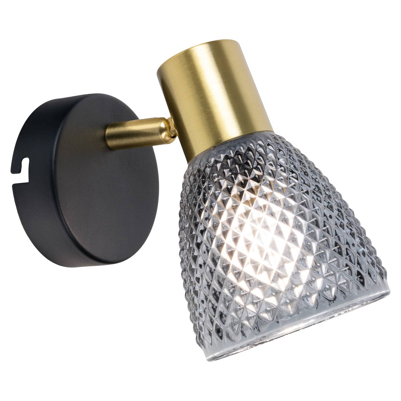 Kinkiet Lindita, szkło, dymnoszary, E14, obrotowy