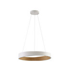 Daelor LED-riippuvalaisin, halkaisija 70 cm, CCT, valkoinen/puu, himmennettävä