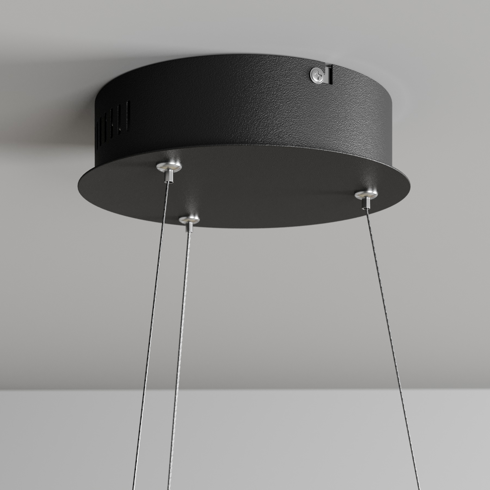 Lindby Lucy LED függő lámpa, 45cm, matt fekete