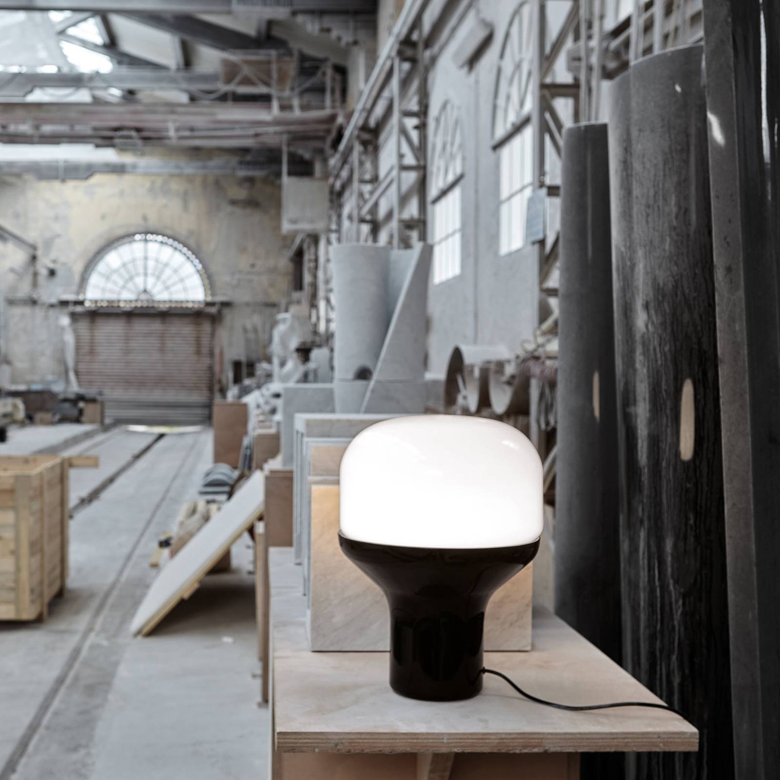 Martinelli Luce Delux stołowa 43cm marmur czarny